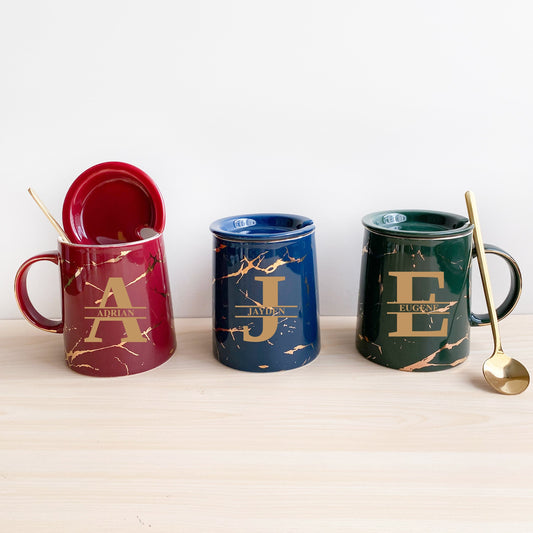 Marble Monogram Mugs