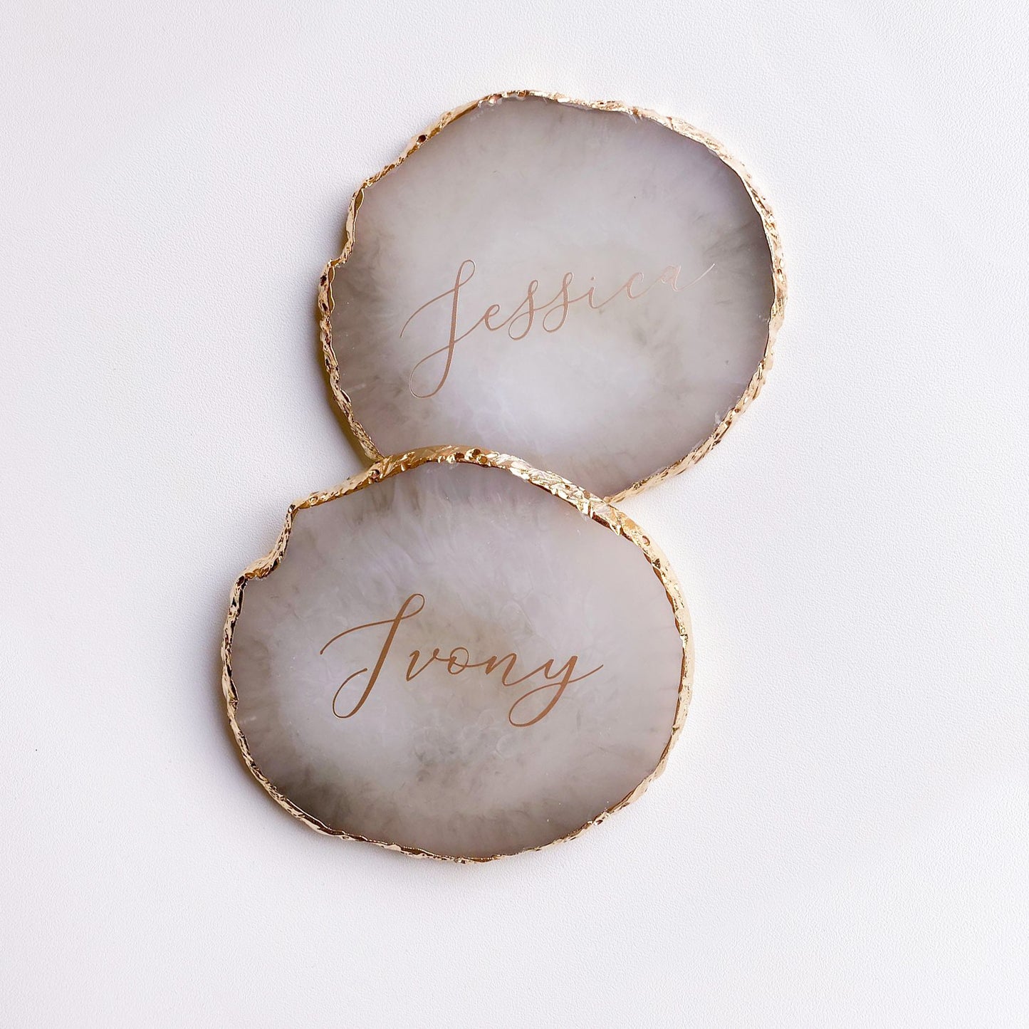 Agate Slice Coaster - Grey