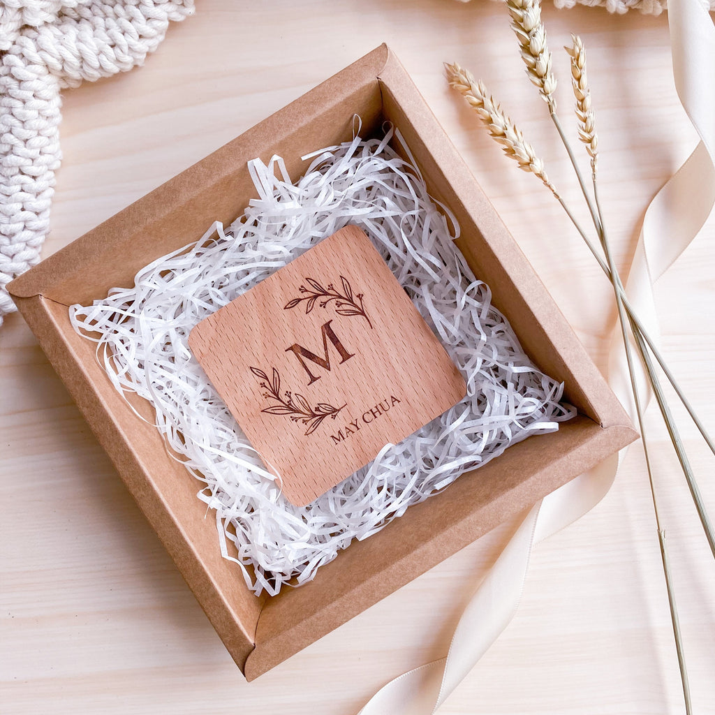 Wood Engraved Coaster [Floral Series 2]