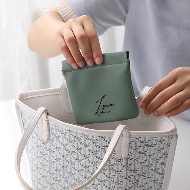 Faux Leather Clip Pouch